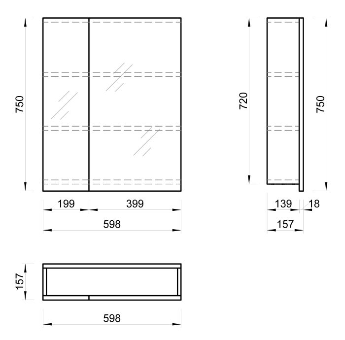 Дзеркальна шафа NERRO-50