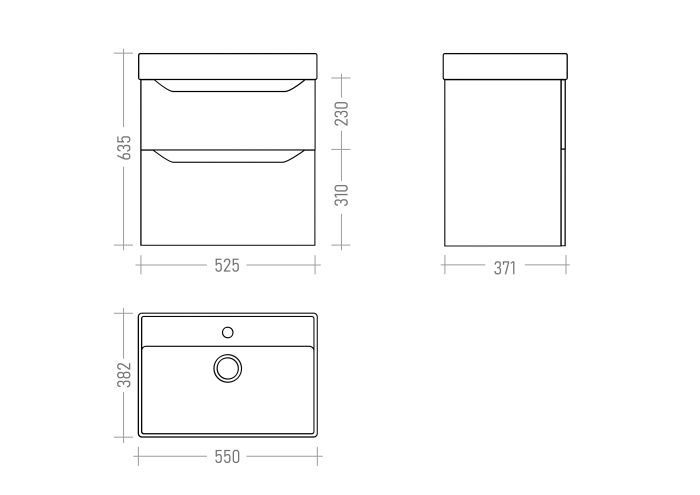 Тумба Parla ТП2-55 під умивальник Parla 55*38