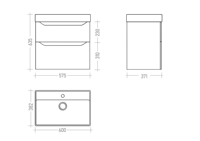 Тумба Parla ТП2-65 під умивальник Parla 65*38