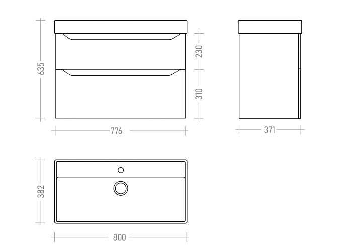 Тумба Parla ТП2-80 під умивальник Parla 80*38