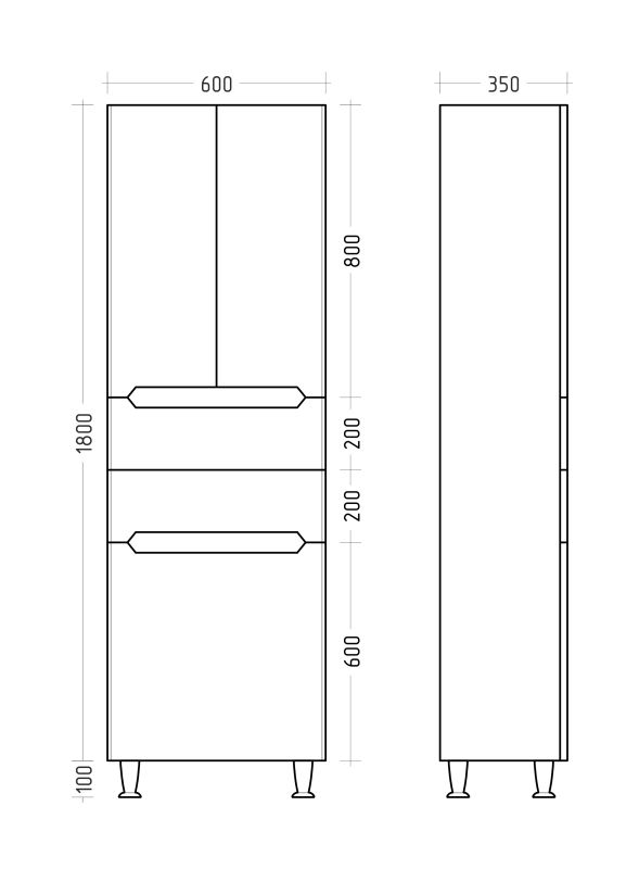 Пенал "ALLET" ATP-40K з кошиком для білизни, R