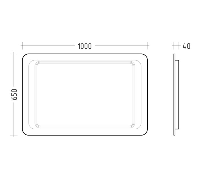 Дзеркало у ванну "MILANA" PRM-100
