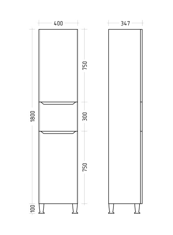 Пенал у ванну "PRIME" PRP-40, L