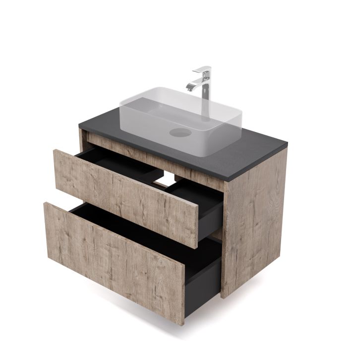 Тумба у ванну MODERN ТП2-85 з стільницею (чорна)