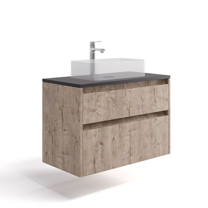 Тумба у ванну MODERN ТП2-85 з стільницею (чорна)